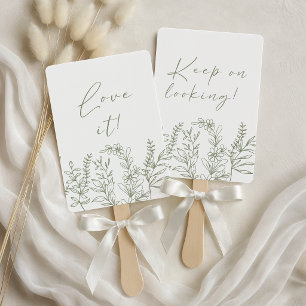 Sage Boho Flower Say Yes To The Dress Hand Fan