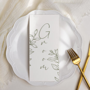 Sage Boho Flower Simple Reserved Seating Menu