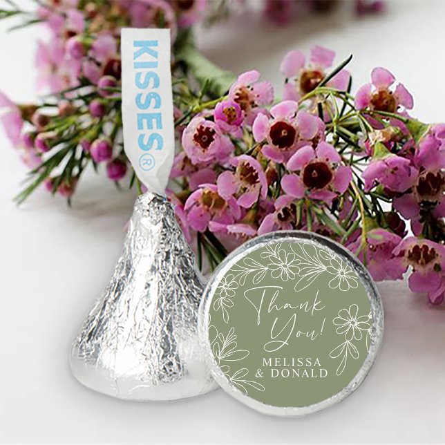 Sage Boho Flower Wedding Candy Kiss Favor (Creator Uploaded)