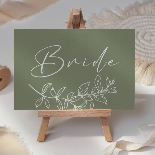 Sage Boho Flower Wedding Reserved Place Card