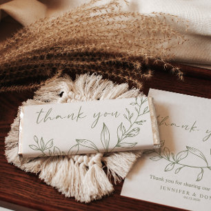 Sage Boho Flowers Boho Wedding Hershey Bar Favors