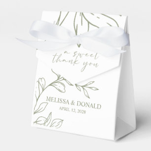 Sage Boho Flowers Wedding Favor Box