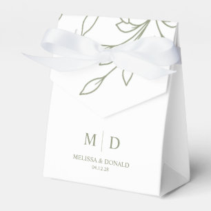 Sage Boho Flowers Wedding Favor Box