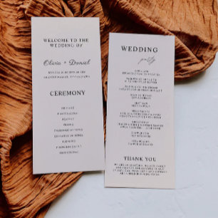 Sage Boho Wedding Ceremony Program Template