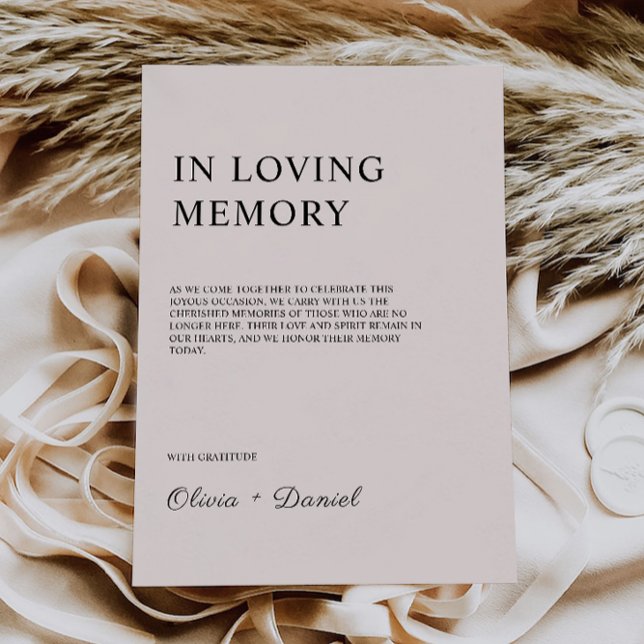 Sage Boho Wedding In Loving Memory Sign,  Invitation (Sage Boho Wedding In Loving Memory Sign, Invitation)