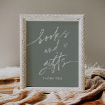 SAGE Books And Gifts Baby Shower Sign<br><div class="desc">The SAGE Collection is fresh, modern and perfect for the bohemian wedding or gender-neutral celebration. It features a stunning modern script font paired with a gorgeous sage green hue, creating a look that is both clean and elegant. This collection is perfect for couples who want to create a sense of...</div>