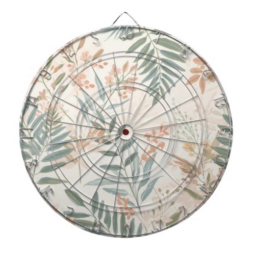 Sage Botanical Blush Leaf Watercolor Pattern Dart Board