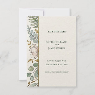 Sage Botanical Border Save The Date Card