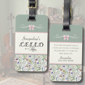 Sage Botanical Cello Student Instrument Case Tag