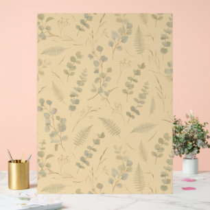 Sage Botanical Eucalyptus Pressed Flower Minimalis Acrylic Sign
