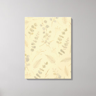 Sage Botanical Eucalyptus Pressed Flower Minimalis Canvas Print