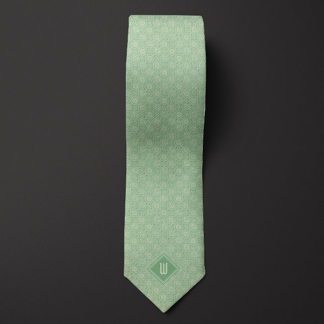 Sage Botanical Inspired Monogram Neck Tie (Creator Uploaded)