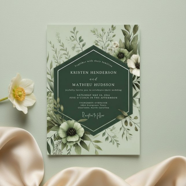Sage Botanical Lush Wedding Invitation (Creator Uploaded)
