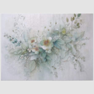 Sage Botanical Paper Collage For Decoupage