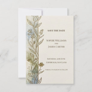 Sage Botanical Save The Date Card