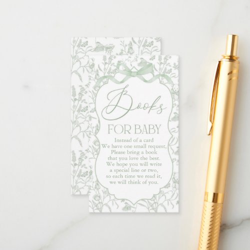 Sage Bow Baby Shower Book 