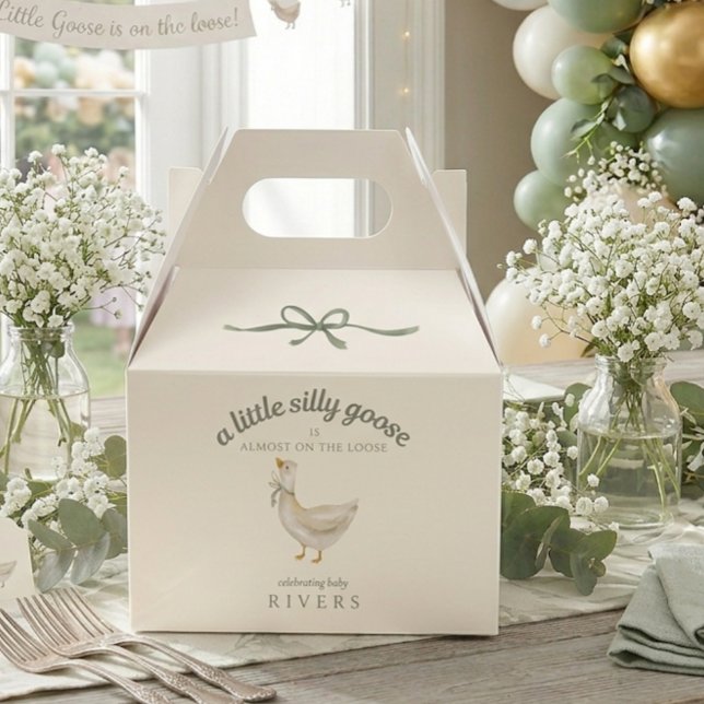 Sage Bow Goose on the Loose Favor Box (Sage Bow Goose on the Loose Favor Box)