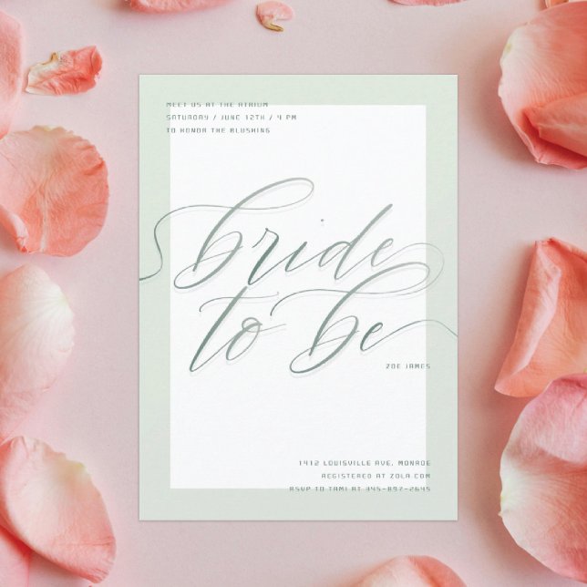 Sage Bride to Be | Modern Script Bridal Shower Invitation (Creator Uploaded)