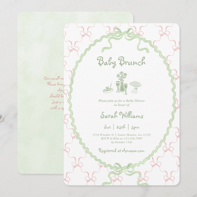 Sage Brunch Baby Shower Invitation (Front/Back)