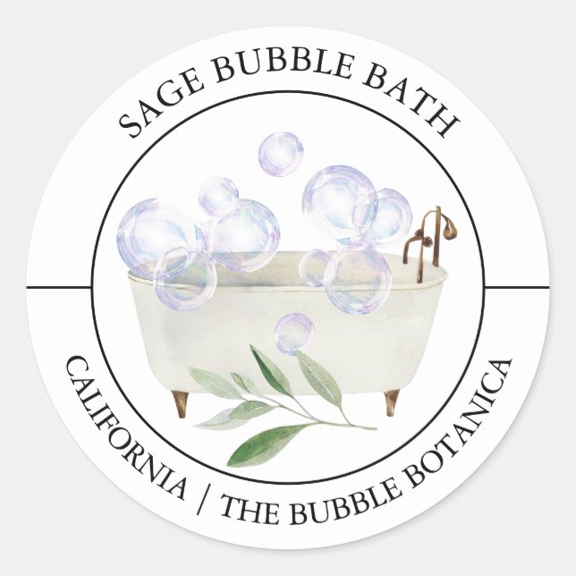Sage Bubble Bath label (Front)