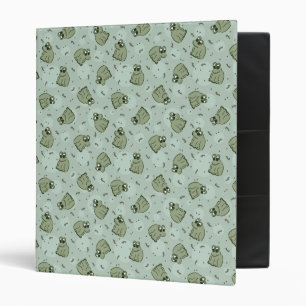 Sage Bubble Frogs - green cute kids pattern. 3 Ring Binder