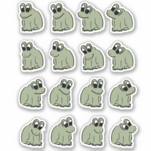 Sage Bubble Frogs - green kids cute. Sticker