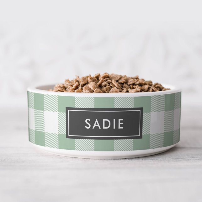 Sage Buffalo Check Monogram Bowl (Creator Uploaded)