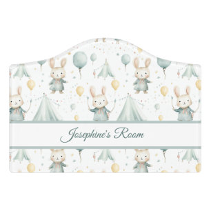 Sage Bunny Dreams Personalized Door Sign