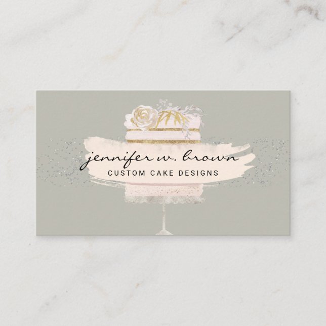 Sage cake event catering dessert breakfast shop business card (Front)