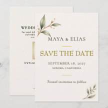 Sage Champagne Minimalist Botanical Wedding