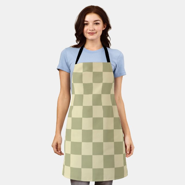 Sage Checkerboard Apron (Worn)