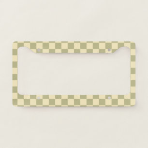 Sage Checkerboard License Plate Frame