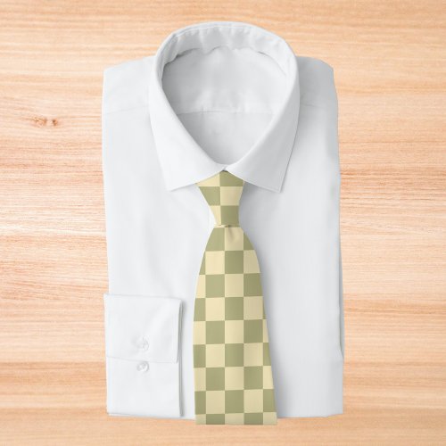 Sage Checkerboard Neck Tie