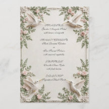 Sage Chinoiserie Blush Garden Wedding Menu