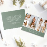 SAGE Christmas Elegant 6 Collage Photo message Holiday Card<br><div class="desc">Share your family’s highlights with this year-in-review Christmas card featuring a simple, minimal, and clean design. The front includes a modern 6-photo collage paired with the festive greeting “Merry Christmas” in an elegant serif font over a soft sage green color, with space to personalize your family name or the year....</div>