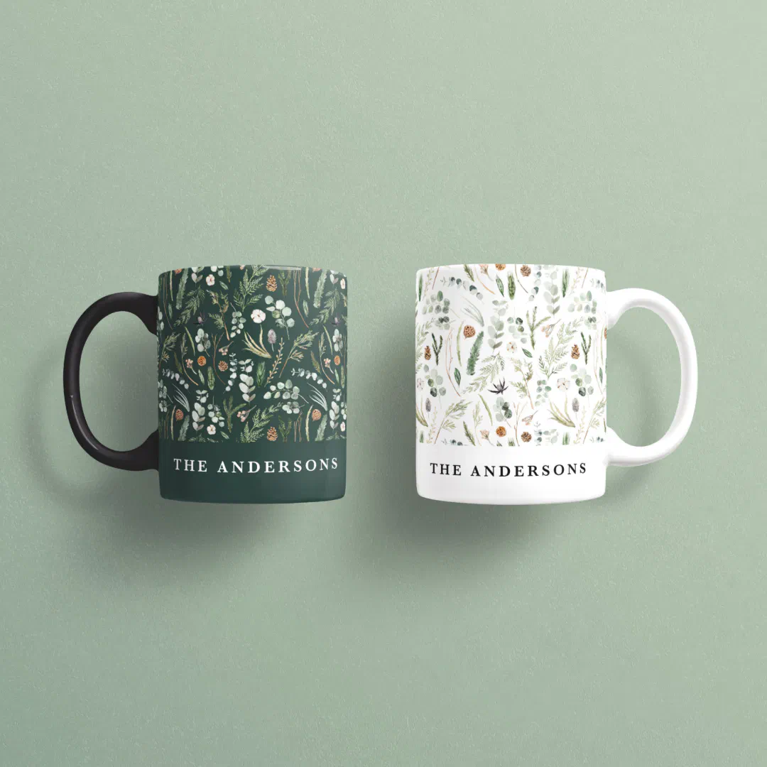 Sage Christmas modern minimal botanical elegant Coffee Mug