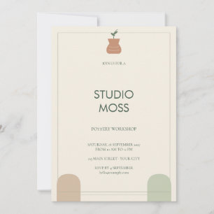 Sage Clay Pottery Workshop Business Invitation