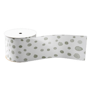 Sage Confetti Watercolor Dots Ribbon