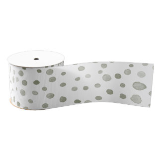 Sage Confetti Watercolor Dots Ribbon