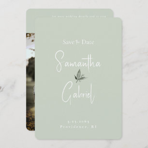 Sage Contemporary Photo Wedding Save the Date 