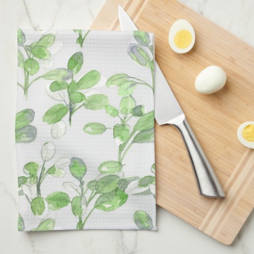 Sage Cooking Herb Medicinal Plant Watercolor Kitchen Towel