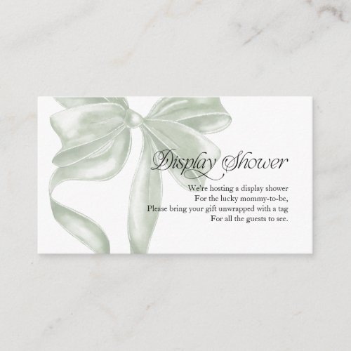 Sage Coquette Bow Display Shower Enclosure Card
