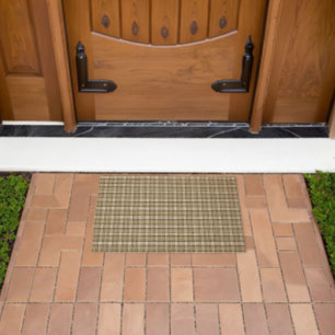 Sage Cottage Sage Green Tartan Plaid Fiber Doormat