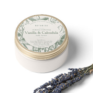 Sage Cream Botanical Floral Modern Simple Product Classic Round Sticker