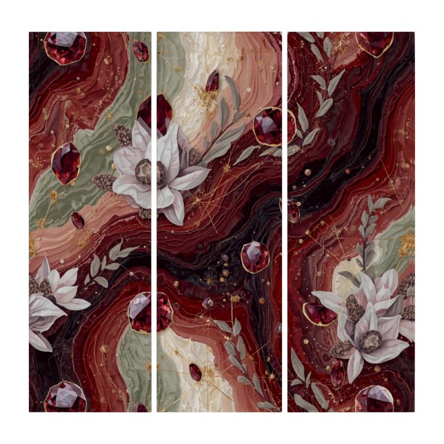Sage Creative Crystal Arts January Garnet Essence Triptych (Front)