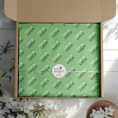 Sage Custom Branded Tiled Logo Message Tissue Paper