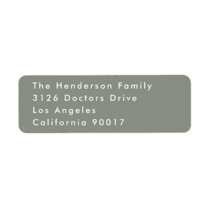Sage Custom Names Modern Wedding Return Address Label