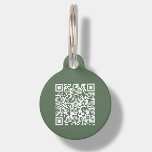 Sage Custom QR Code | Scan Pet ID Tag<br><div class="desc">Customizable sage green QR code pet ID tag. This pet tag features a scannable QR code that enables anyone with a smartphone to access important information about your pet. You can easily generate a brand new QR code on the design via the "personalize this template " feature. Just add the...</div>