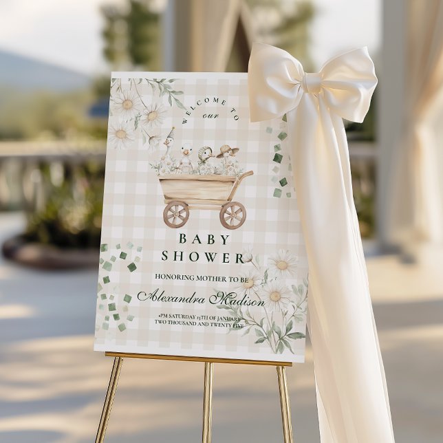 Sage Daisy Silly Goose Baby Shower Foam Board (Creator Uploaded)