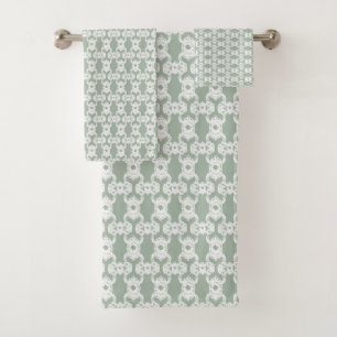 Sage Damask Towel Set